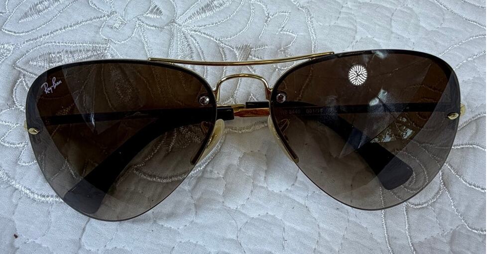 Ray-Ban Women's Gold Rimless Aviator Sunglasses Designer Pilot Eyewear Classic